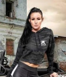 Women's Trust No One Molon Labe Camo Crop Hoodie