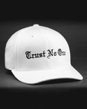 White Trust No One Structured Curved Bill Flexfit Hat Cap Headwear TNO TN1 TrustNoOne TrustNo1