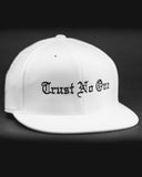 White Trust No One Structured Flat Bill Flexfit Hat Skater TN1 TNO TrustNo1 TrustNoOne Sports Cap
