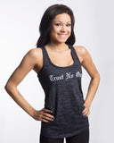 Women's Burnout Racerback Tank Top - Black Tank Top Trust No One Clothing