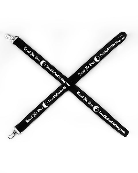 Black Trust No One Lanyard