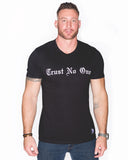 Men's Black Trust No One Crew Neck T-Shirt Cotton Tee Tshirt T shirt  Face of