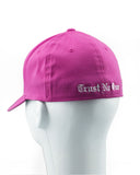 Trust No One Structured Curved Bill Flexfit Hat - Pink