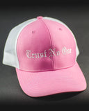Trust No One Pink White Sticking Trucker Mesh Snap Back Snapback Hat Cap Ballcap 