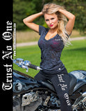 Megan Trust No One Model Bikini Lingerie Sexy Beautiful Babe Motorcycle TN1 TNO TrustNoOne Nobody Don't Trust Anybody Bra Red Blond Busty Bombshell Biker Babe