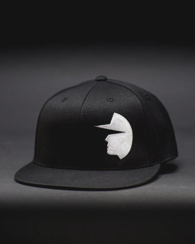 Face of Trust No One Structured Flat Bill Flexfit Hat - Black Flatbill