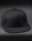 Face of Trust No One Structured Flat Bill Flexfit Hat - Black