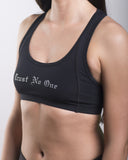 Women's Trust No One Black Mesh Back Sports Bra Workout Gear Gym Apparel Fitness Clothing TN1 TrustNoOne TNO TrustNo1