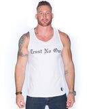 Trust No One Men's Fit life Tank Top Shirt Fitlife TN1 TNO TrustNoOne TrustNo1 Wife Beater White