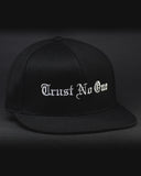 Black Trust No One Structured Flat Bill Flexfit Hat TN1 TrustNo1 Clothing Apparel Fitness Cap