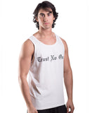 Trust No One Men's Fit life Tank Top Shirt Fitlife TN1 TNO TrustNoOne TrustNo1 Wife Beater White