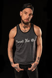 Men's Face of Trust No One Burnout Tank Top - Charcoal Black
