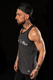 Men's Face of Trust No One Burnout Tank Top - Charcoal Black