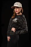 Women's Trust No One Molon Labe Camo Crop Hoodie