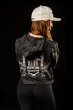 Women's Trust No One Molon Labe Camo Crop Hoodie